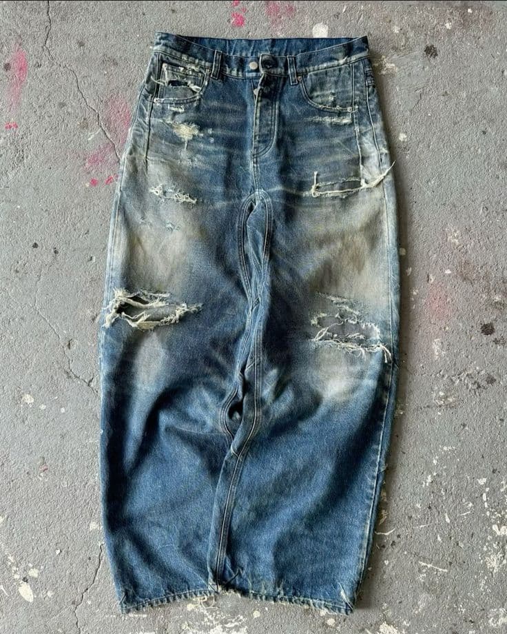 Noctua Distressed Baggy Jean