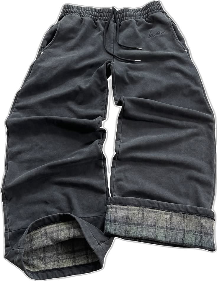 Plaid-Lined Sweatpant