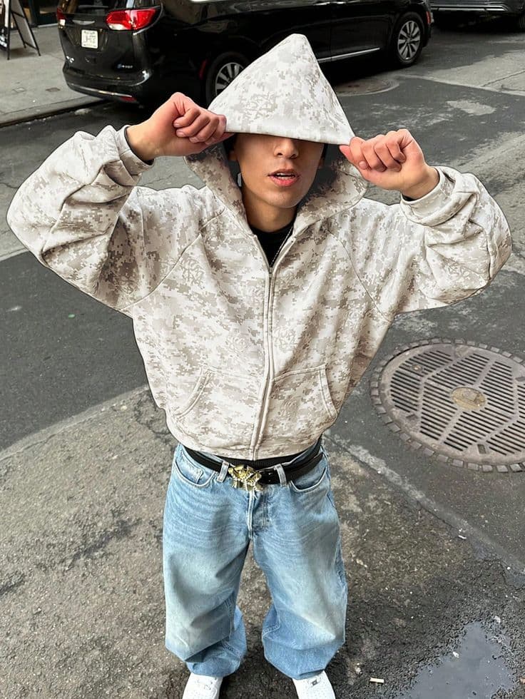 Digital Camo Zip Hood